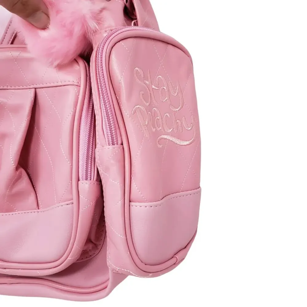 NEW! Stay Peachy 2020 Backpack Pink Heart Cutout Detail
